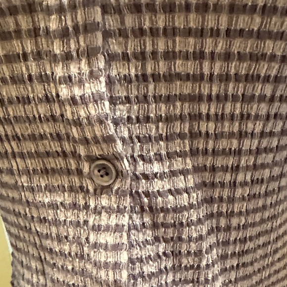 Wilfred Cropped Check Button Front Short Sleeve Shirt Top XS Gray Plaid NWT - Picture 5 of 14